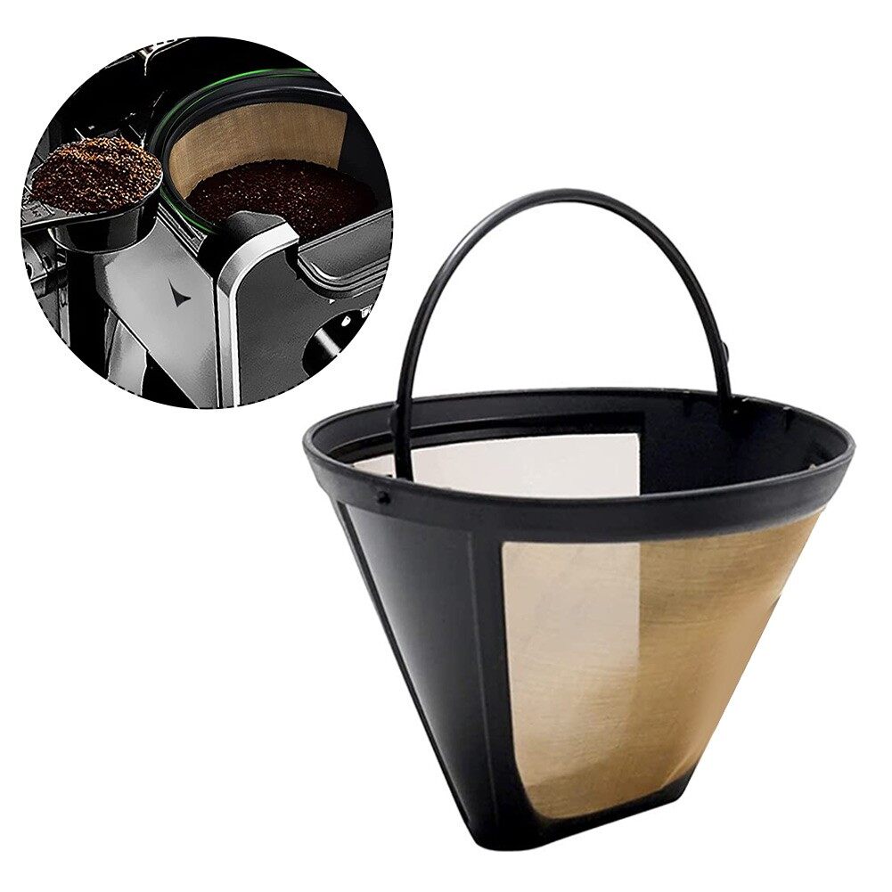Coffee Filter Stainless Steel Reusable Cone Shape Permanent Coffee Filter Mesh Basket