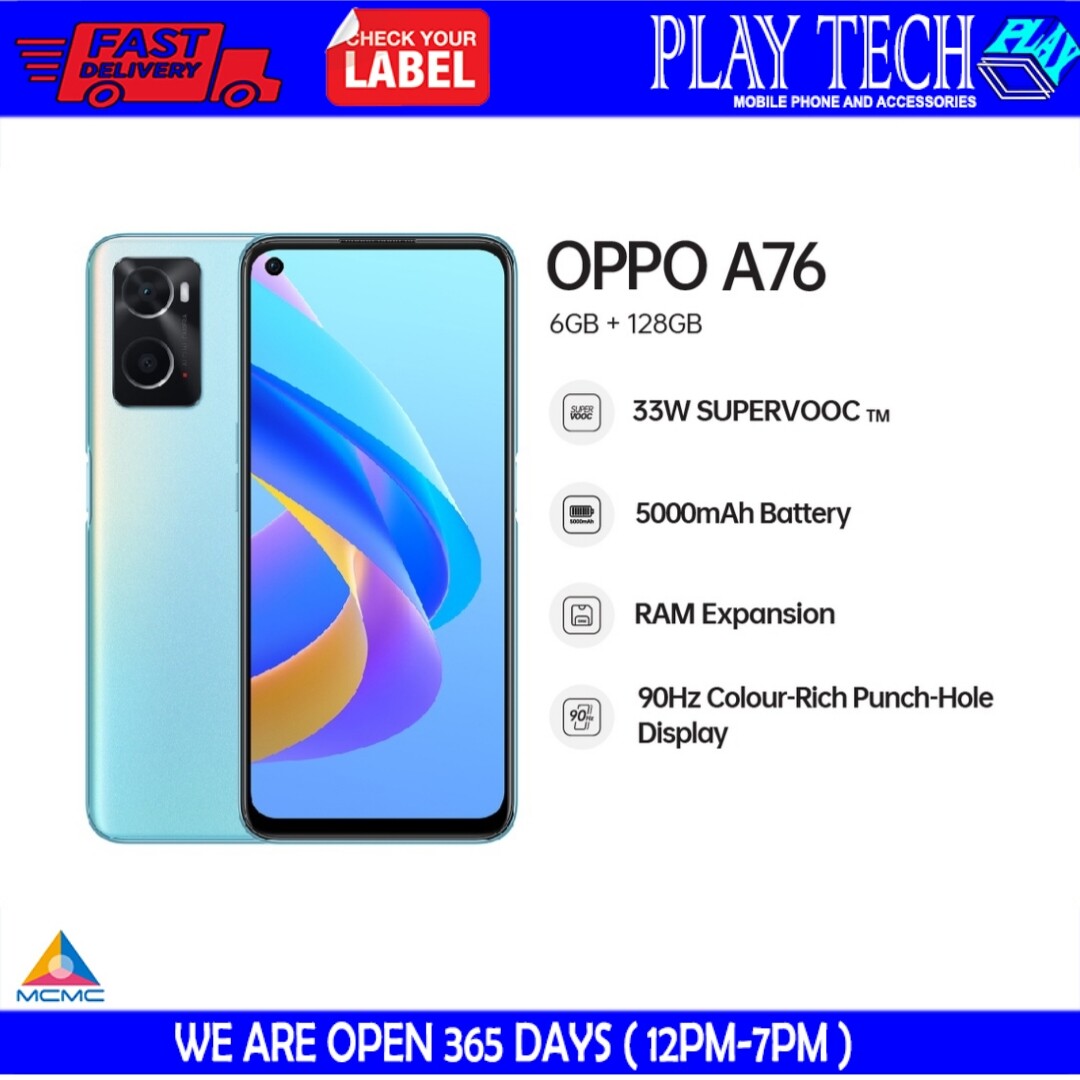 Oppo A76 Price in Malaysia & Specs - RM789 | TechNave