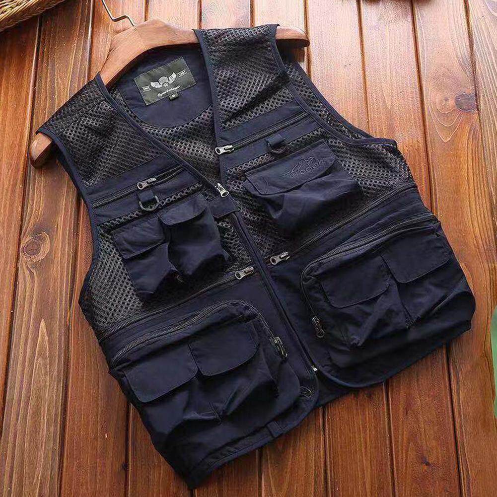 Fishing Vest Mesh Casual Suit Multi-function Pockets Travels Breathable Vest