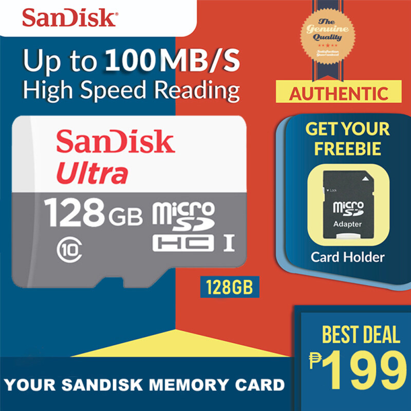 Sandisk Ultra Micro SDHC Class 10 UHS-I SDSQUNS-0128G 128GB. Dành Cho Tất Cả Các Thiết Bị Kỹ Thuật Số Thẻ TF (Tốc Độ Lên Tới 80 MB/giây)