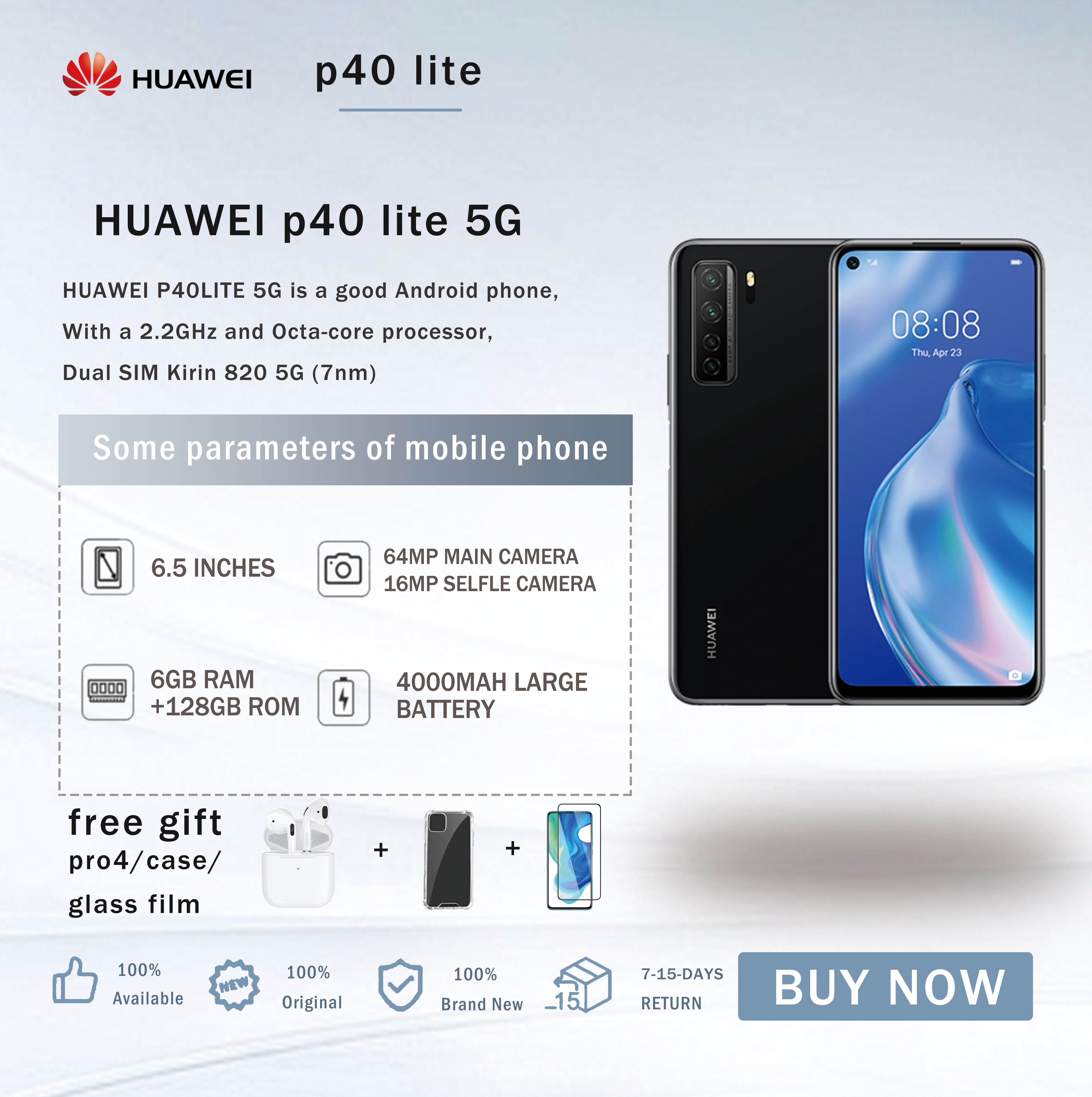 HUAWEI P40 lite 5G ミッドナイトブラック 128 みやすく GB