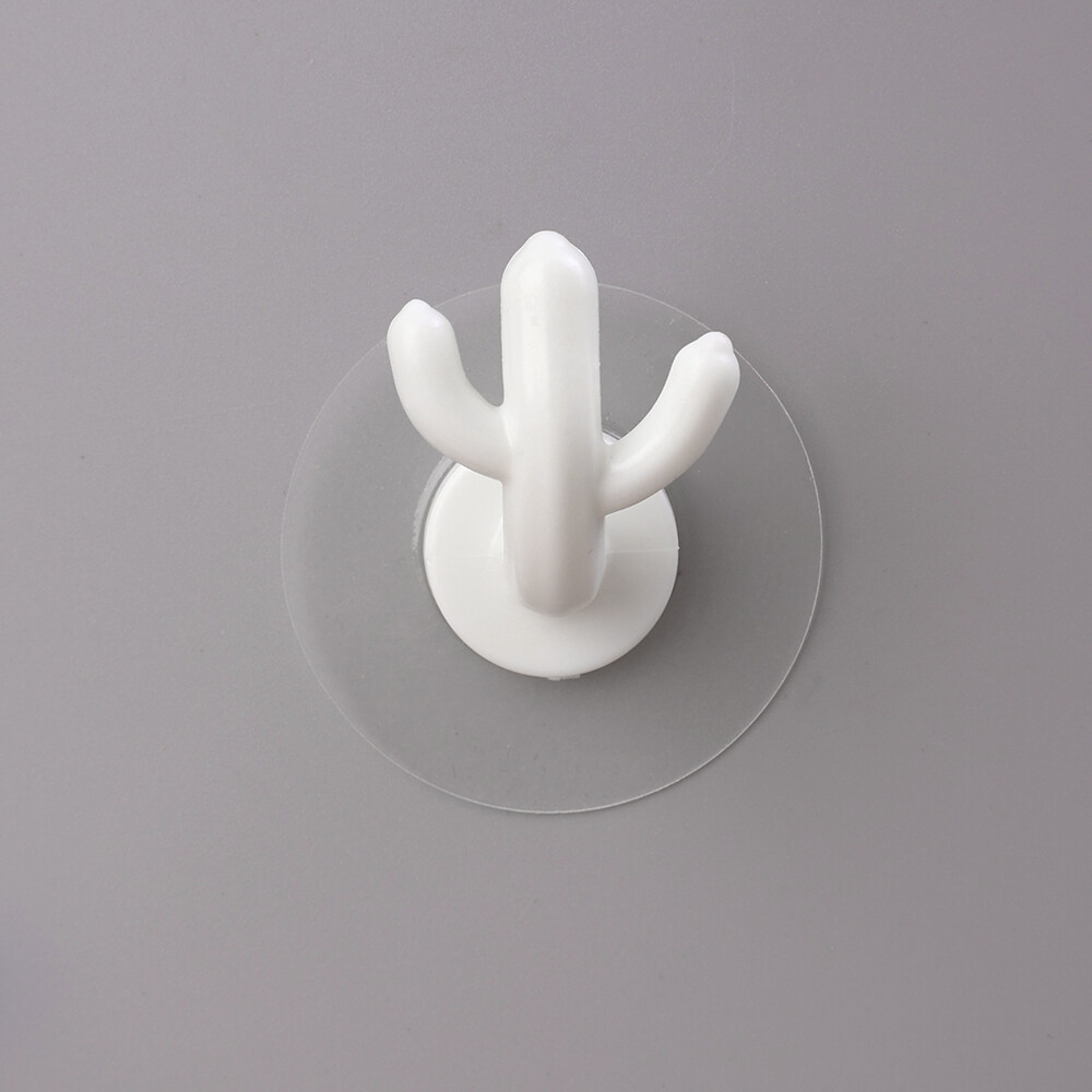 1/5pcs Creative Cactus Shape Wall Mounted Hook Portable Self Adhesive Towel Hanger Bathroom Kitchen Organizer Hook