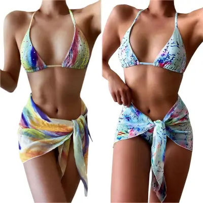 Ghobfpe Women Swimsuit Summer Sexy Padded Push Up Bikini Set Swimwear Bathing Suit