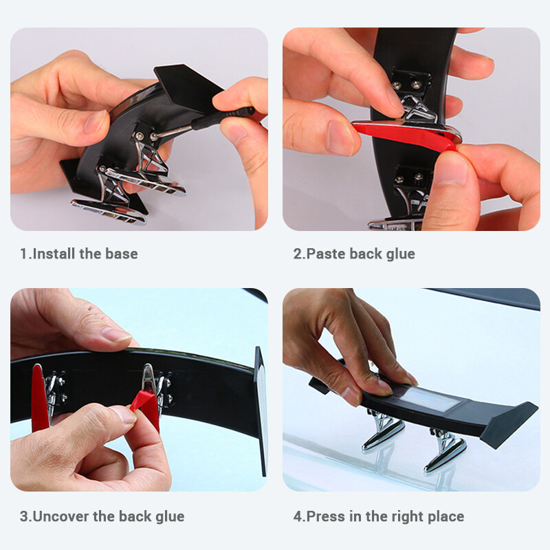 Mini Solar Car Rear Spoiler Light 12V Flashing Warning Light Adjustable  Multi-mode Car Tail Lights