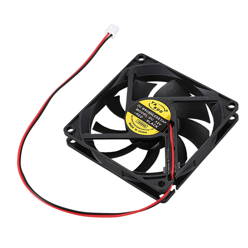 DC 12V 0.18A 2 Pin Connector PC Computer Case Cooling Fan 80x80mm ...