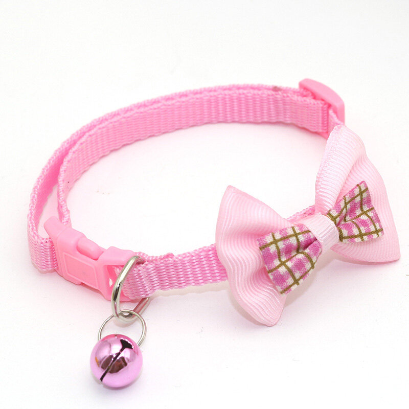 【HATELI】Pet Vòng Cổ Kẻ Sọc Thắt Nơ Vòng Cổ Chó Con Mèo
