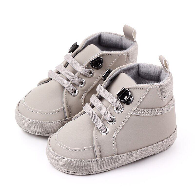 DENOSWIM New Casual Solid Baby Shoes PU Leather First Walkers Baby Boys Girls Anti-slip Infant Toddler Kids Shoes