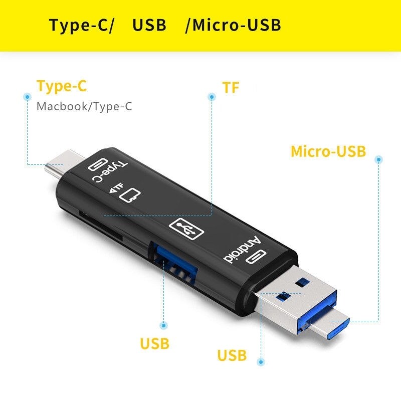 Micro SD USB TF OTG to USB 2.0 Adapter Card Reader For Android IOS Tablet PC