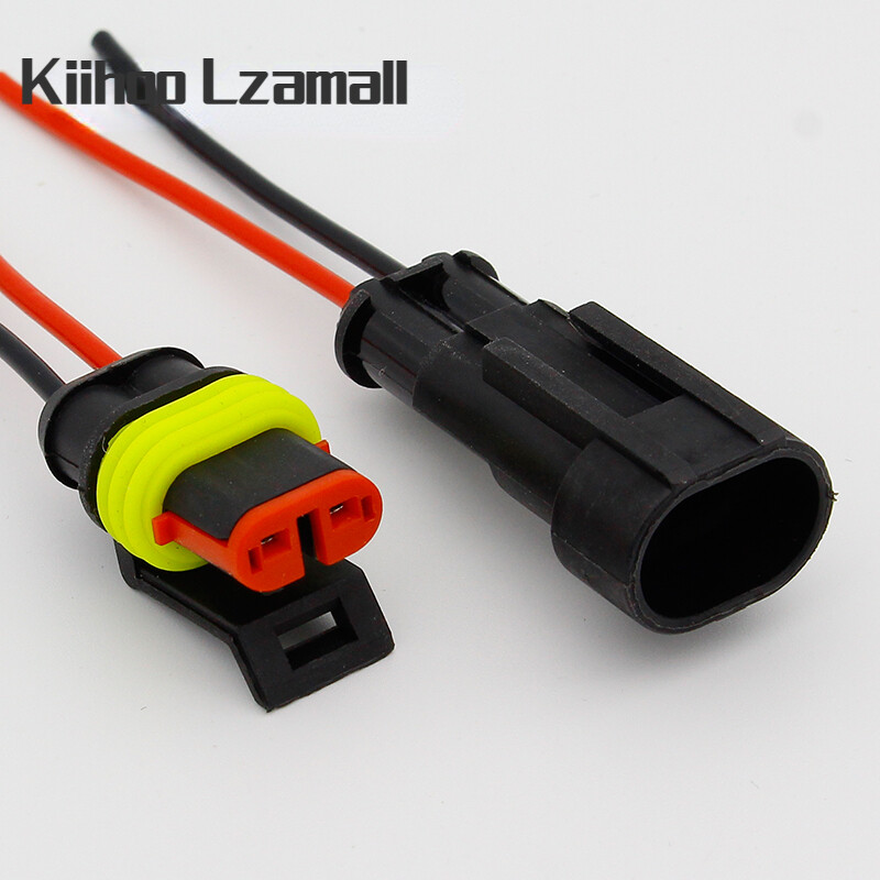 5set 2 Pin Way Sealed Waterproof Electrical Wire Connector Plug Set auto connectors with cable