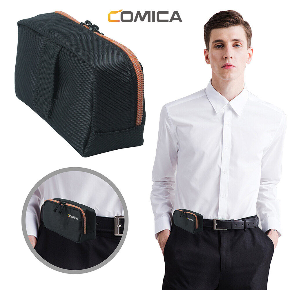 Comica CVM-D02B Dual-head Wired Lapel Microphone Lavalier Condenser Microphone Omnidirectional Double Lav Mic for Phone Camera Gopro(3.5mm TRS)
