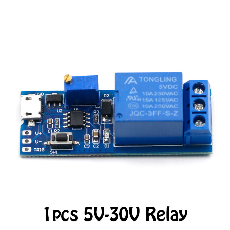 Micro adjustable delay relay trigger delay switch 5V-30V USB powered timer control module