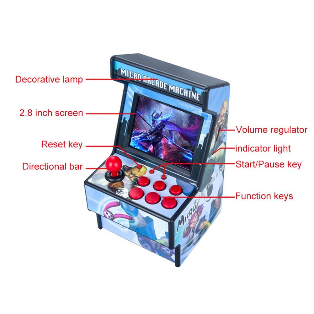 ZZOOI Mini Arcade Handheld Game Console Built-in 156 Classic Games 2.8 Inch Screen Retro Game Console for Kid Adult Video Game Console