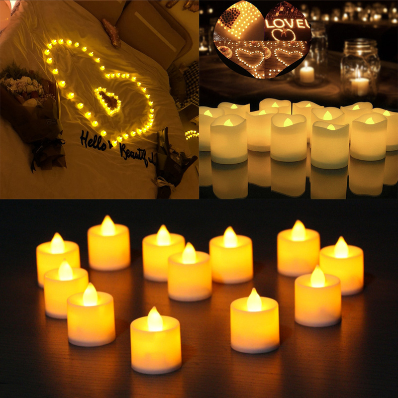 LED Candle Tea Light Simulation Color Flame Flash Battery Powered Wedding Birthday Party Decoration