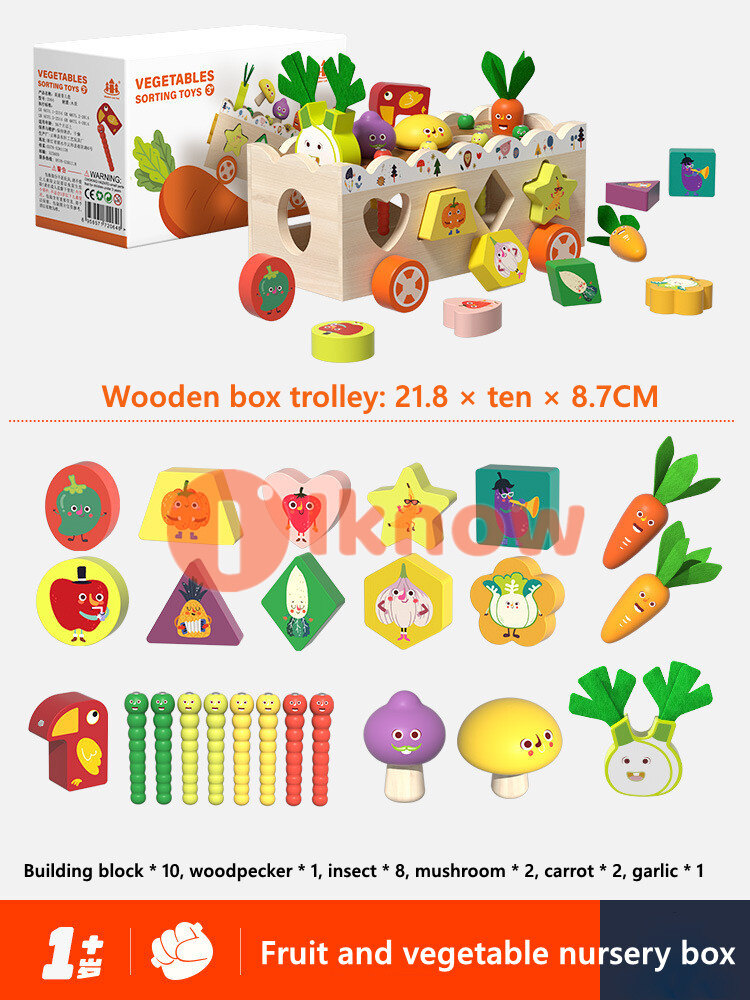 I know Children's puzzle farm orchard toy car, multifunctional, shape matching building blocks, disassembly and assembly of intelligence box