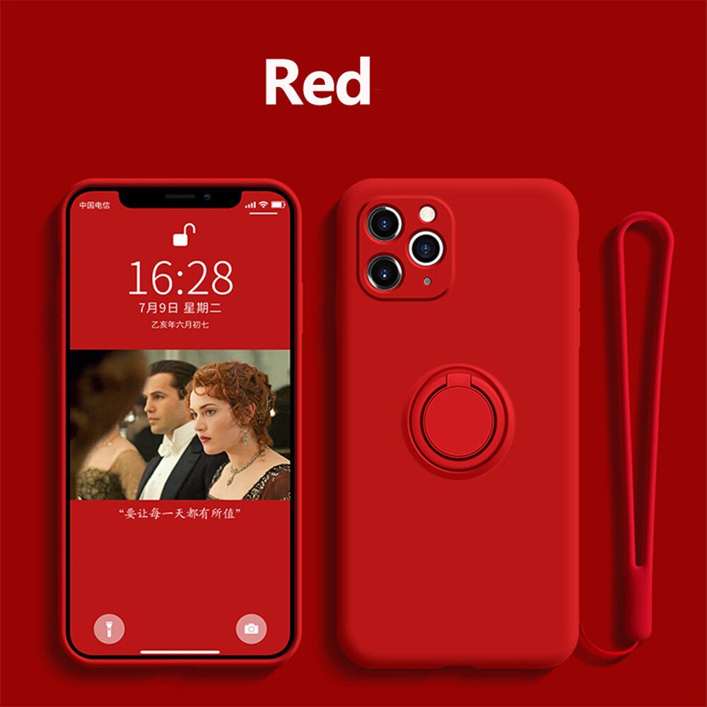 【With Bracket+lanyard】KISSCASE Liquid Silicone With Strap Case For iPhone 15 Pro Max 14 Plus 13 Pro 13 12 11 Protector Case Cover