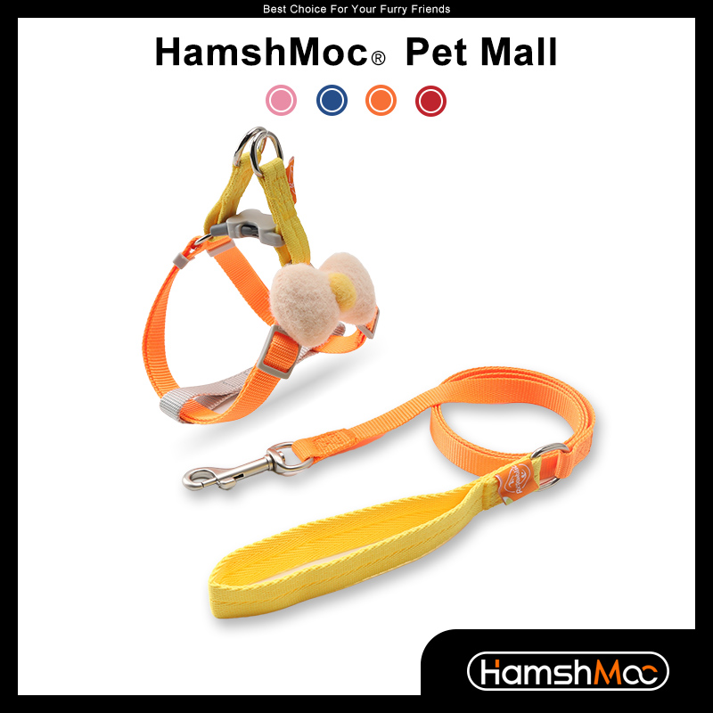 HamshMoc Quick Fit Dog Harness And Leash Set Step In Pet Puppy Adjustable Harness Soft Dog Leash for Small Dogs