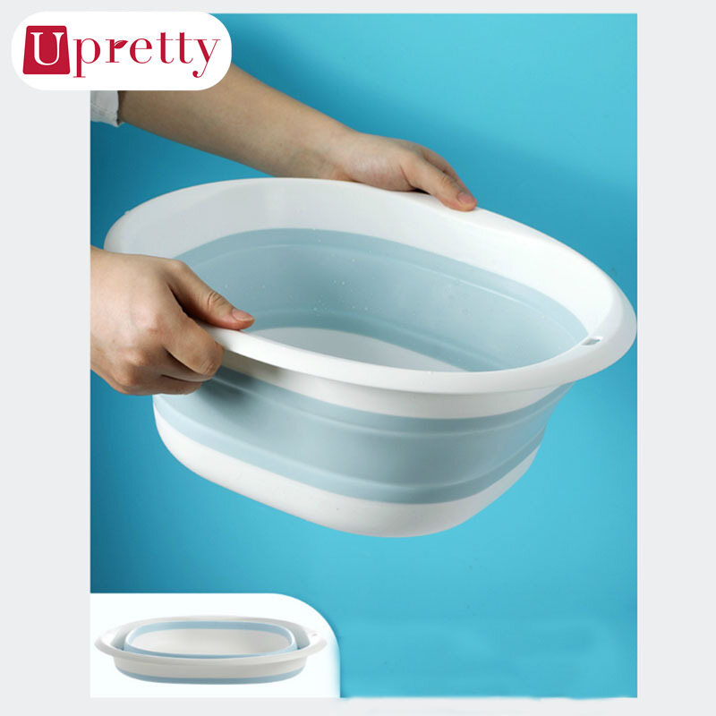 Upretty Plastic Folding Basins Portable Wash Basins Folding Laundry Tub Bathroom Kitchen Accessories Travel Folding Wash Basin