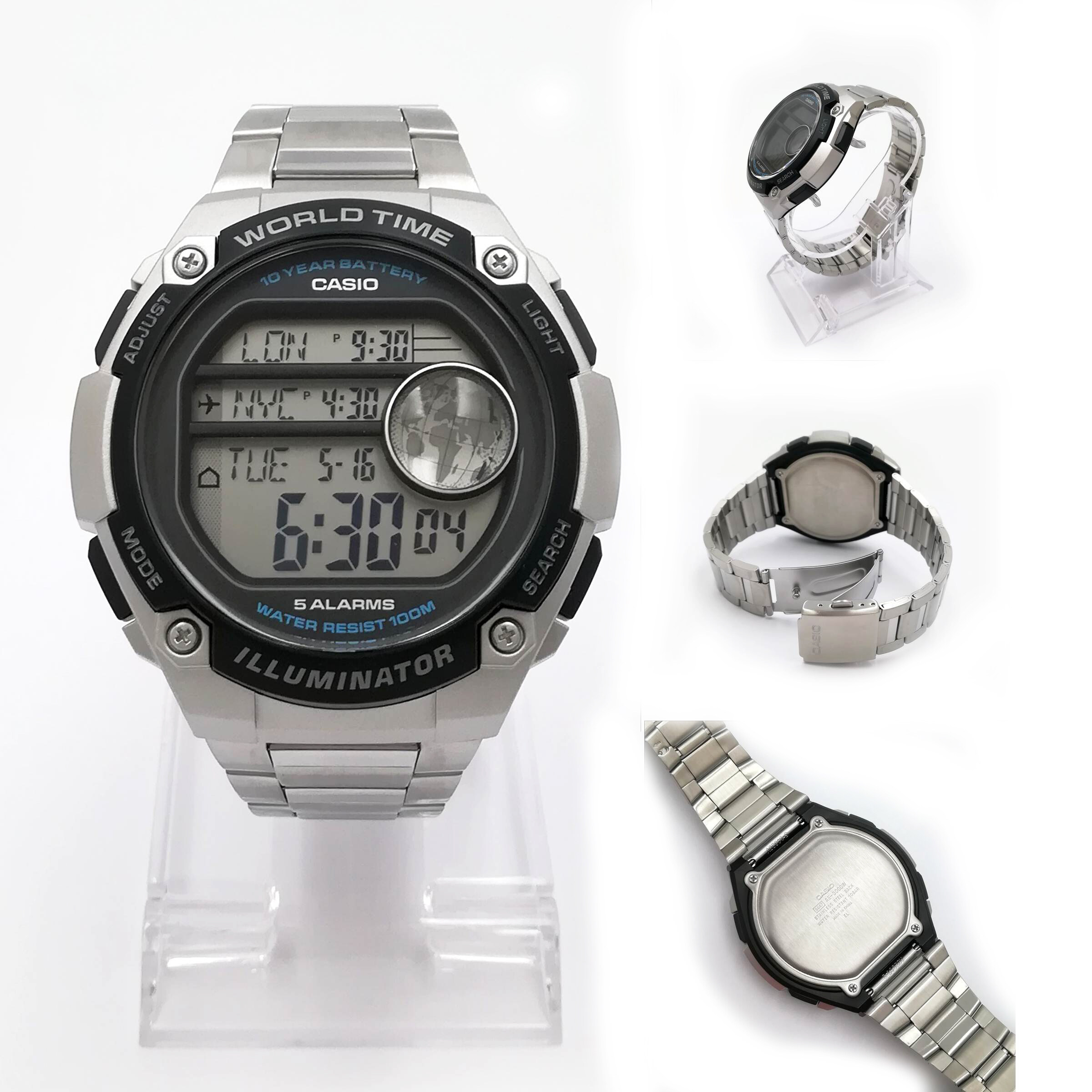 Casio AE-3000W AE-3000WD 10-Year Battery Big Case Fashion Digital