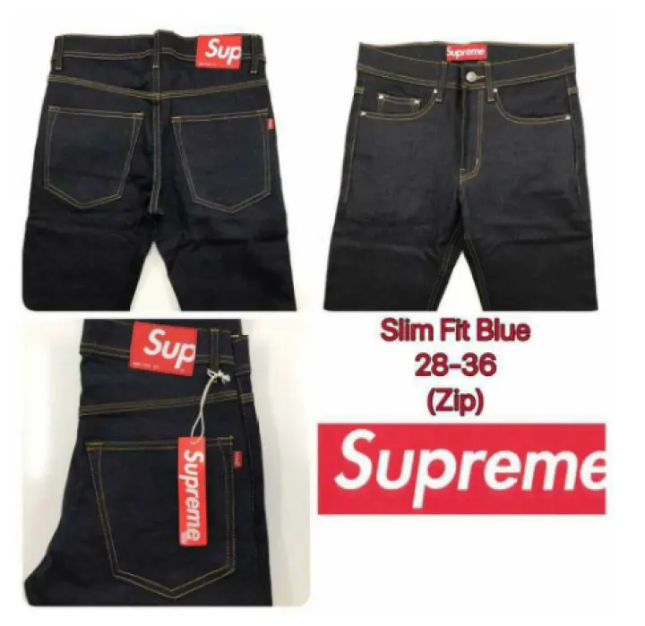 supreme slim straight denim
