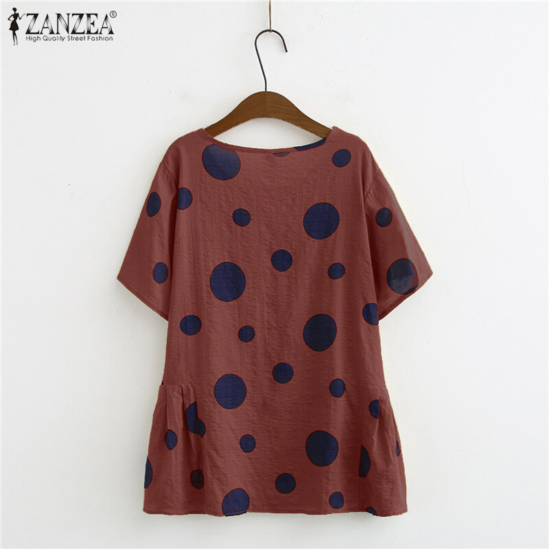 plus size red polka dot blouse