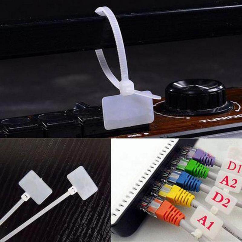 100pcs Nylon Self-Locking Label Tie Network Cable Marker Cord Wire Straps Zip