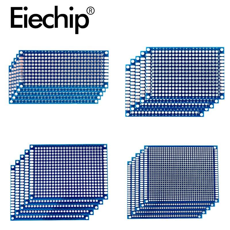 20 PCS Universal PCB Board Blue Double Side Prototype PCB Printed Circuit Board for Arduino Soldering Board 5x7 4x6 3x7 2x8