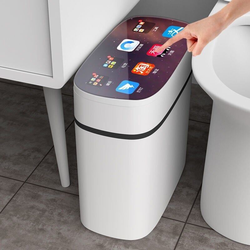 12L Intelligent Trash Can Smart Sensor Dustbin Electric Automatic Garbage Can USB Waterproof Garbage Can Home Induction Dustbin