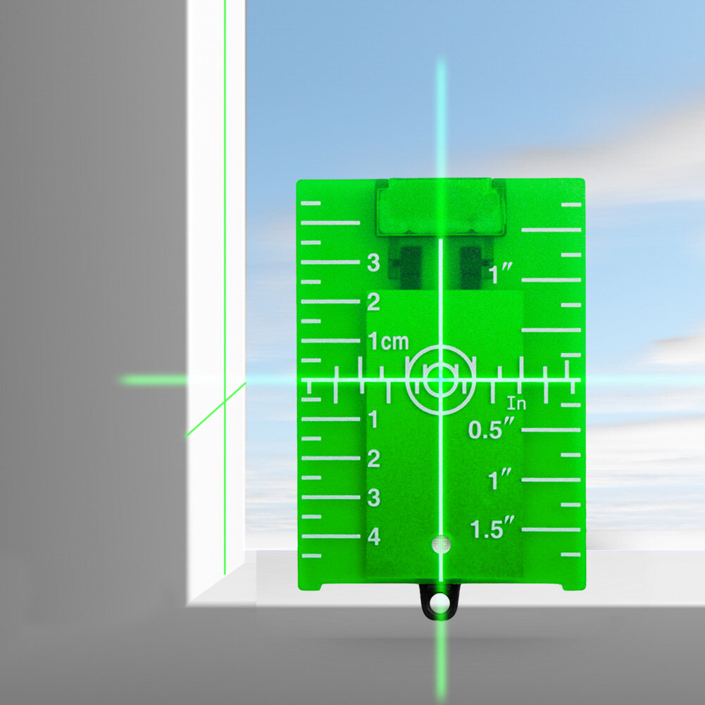 Vertical/Horizontal Laser Level Target Card Red/Green Line Beam Plate Tool