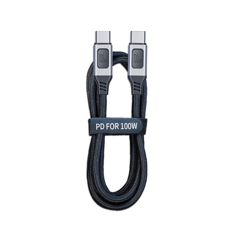 Type c to type c 100w 5a 20v fast charging nylon cable / type c charger cord compatible with universal type c supported android / video output fast charging usb-c nylon braided cable