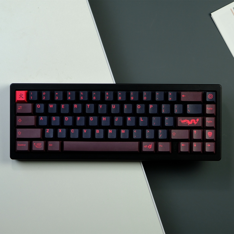 Red Dragon Rk61 GMK Red Dragon Keycap 129 Keys Cherry Profile PBT Five-Sided ...