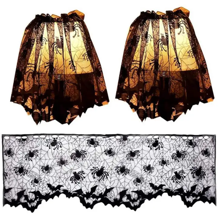 Lamp Shade Cover Black Lace Spider Web Lampshade Topper Scarf For 20 X 60 Inch Lazada Ph Spider Web Lampshade Cover Topper Scarf, Spider Web Lamp Shade