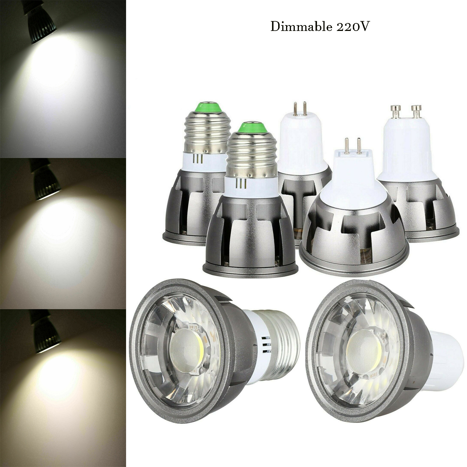 Eranpo dimmable led cob spotlights bulbs e27 e12 e14 b22 b15 gu5.3 gu10 mr16 7w 9w 12w 220v 230v 240v 12v led spot lights bright home lamps