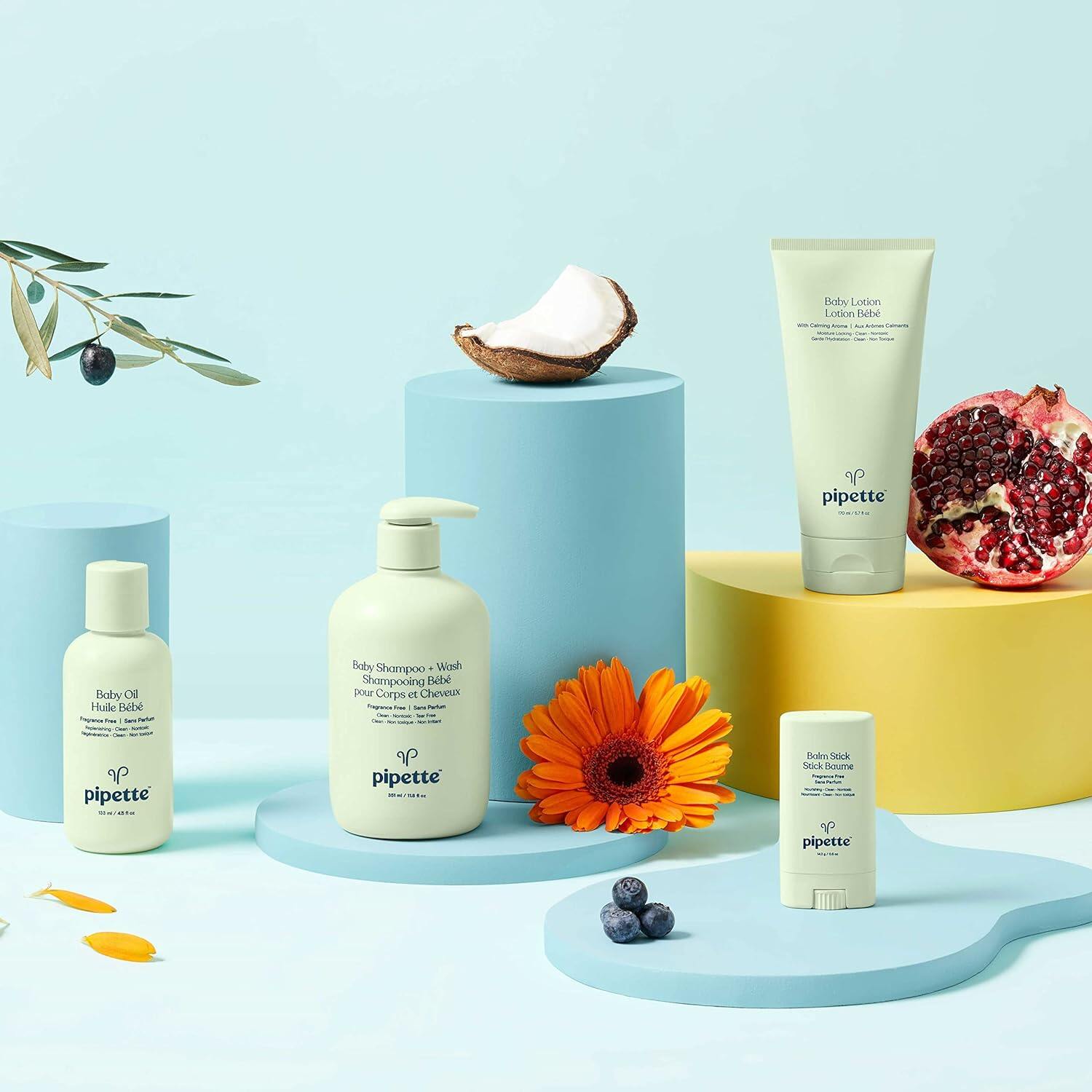 Pipette Baby Shampoo and Body Wash Baby Lotion Balm Tear-Free