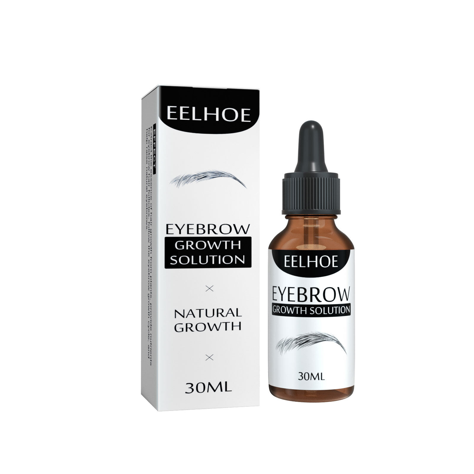 Eelhoe Eyebrow Growth Solution Natural Fast Powerful Hair Growth Eyebrow Fuller Longer Thicker Nourishes Eyebrow Growth Enhance Serum Quickly Grow Thick & Slender Lengthening Eyebrow Treatment Beauty Make Up Eye Care