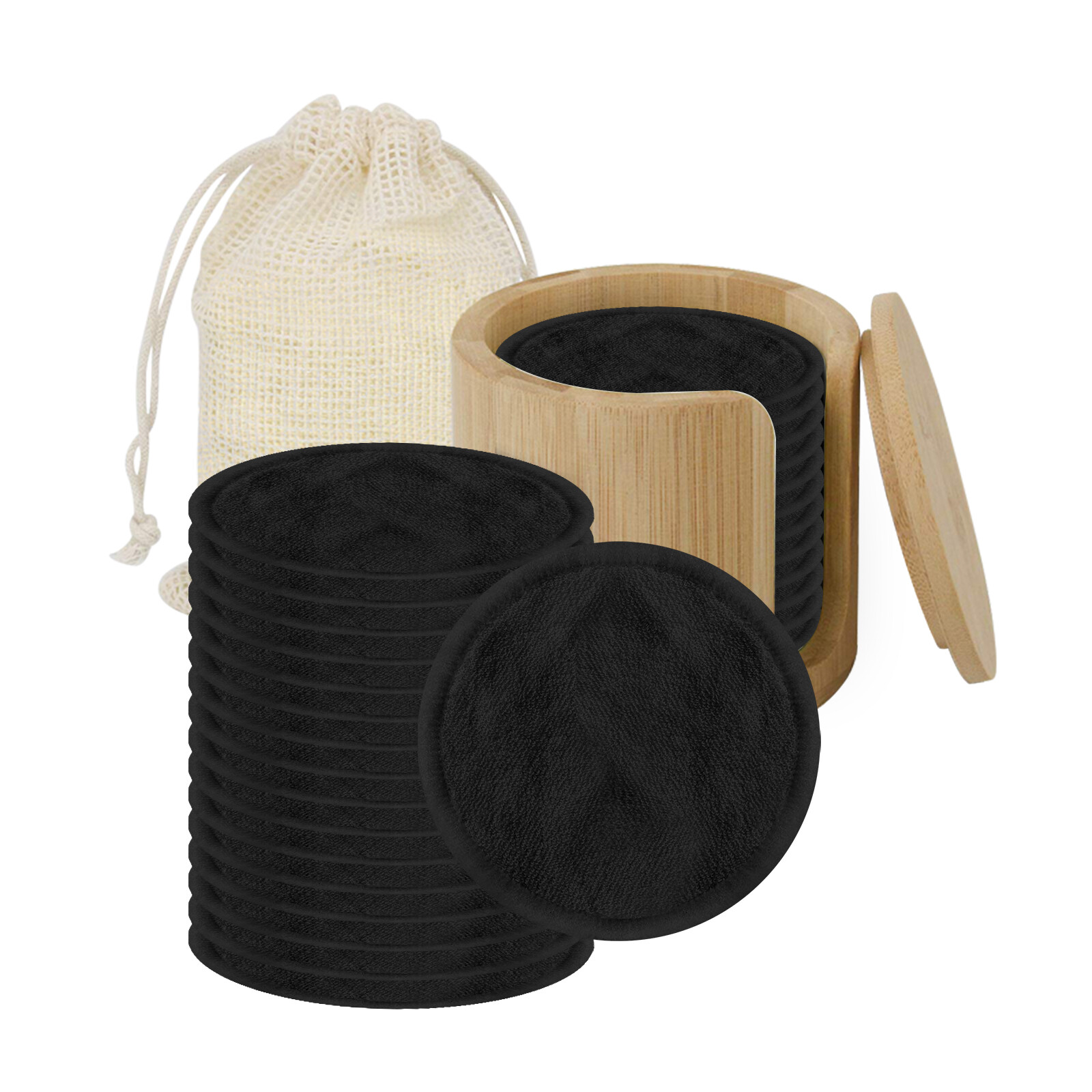 20 Bamboo Reusable Skin Moisturizing Cream Charcoal Pads Care Makeup Of Pieces