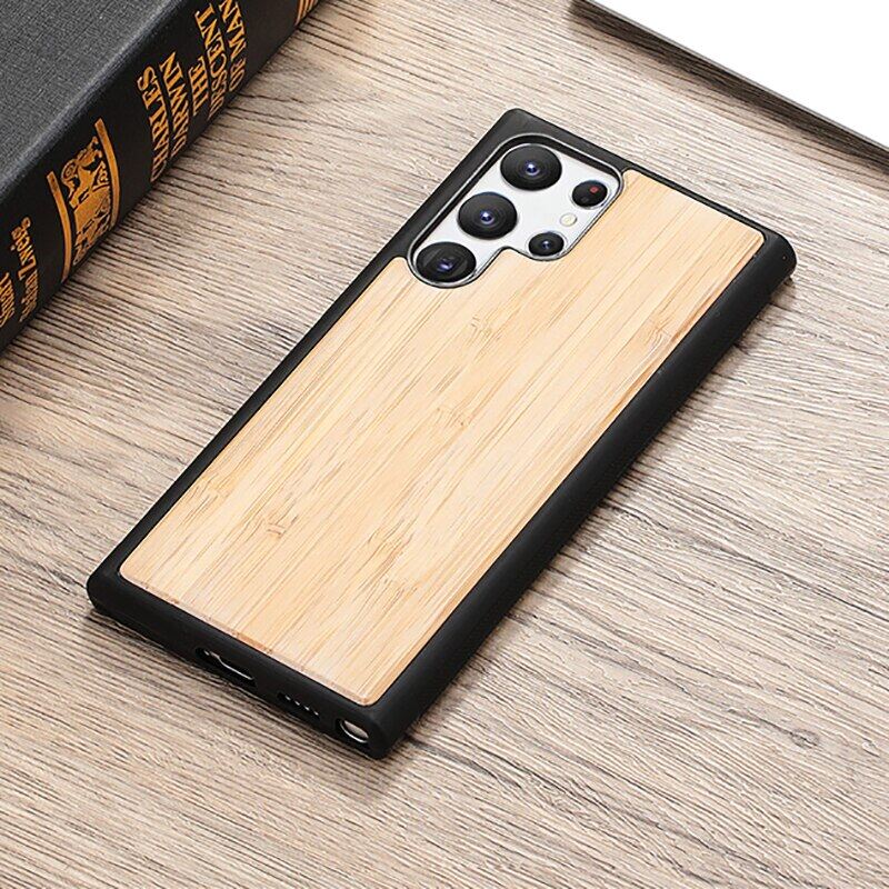 HOCE 2 in 1 Real Wood Phone Case For Samsung Galaxy S22 Ultra S22 Plus Ultra-thin Shockproof Back Cover For Samsung S22 Magnetic car phone cases