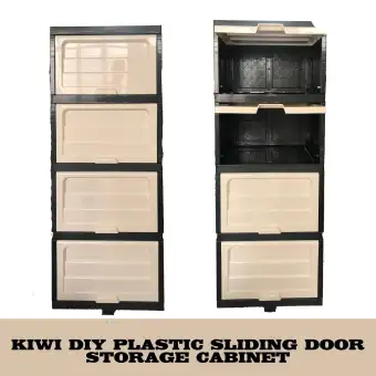 Kiwi J323 P Diy Plastic Sliding Door Storage Cabinet Wardrobe