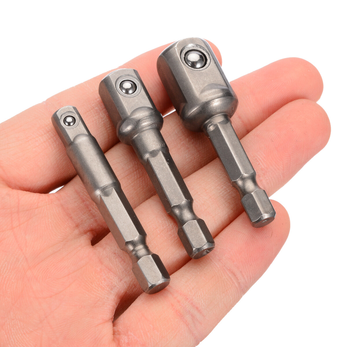 3 đầu nối chuyển đổi ổ cắm mũi khoan điện chuôi lục giác đến 1/4 3/8 1/2 BOKALI