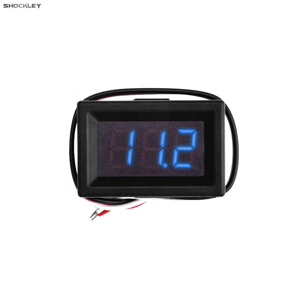 Shockley 0.36 inch DC 3-30V vôn kế kỹ thuật số vôn kế đo Màn hình LED 3-dây vôn kế cho xe động cơ đế gắn bảng