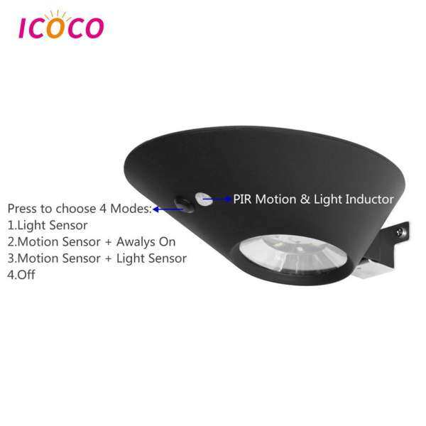 ICOCO 2 W 7 ĐÈN LED Năng Lượng Mặt Trời Cơ Thể Con Người Cảm Biến Vườn Dán Tường Trang Trí Nhà Cửa Ngoài Trời Chống Nước Chiếu Sáng Đèn Năng Lượng Mặt Trời