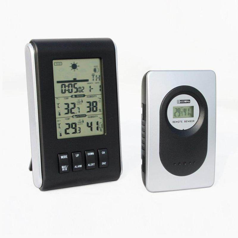 Bảng giá Đầu Liên Quan Đến Không Dây Trong Nhà Ngoài Trời Đa chức năng Đo Nhiệt Độ Độ Ẩm Đồng Hồ Báo Thức
