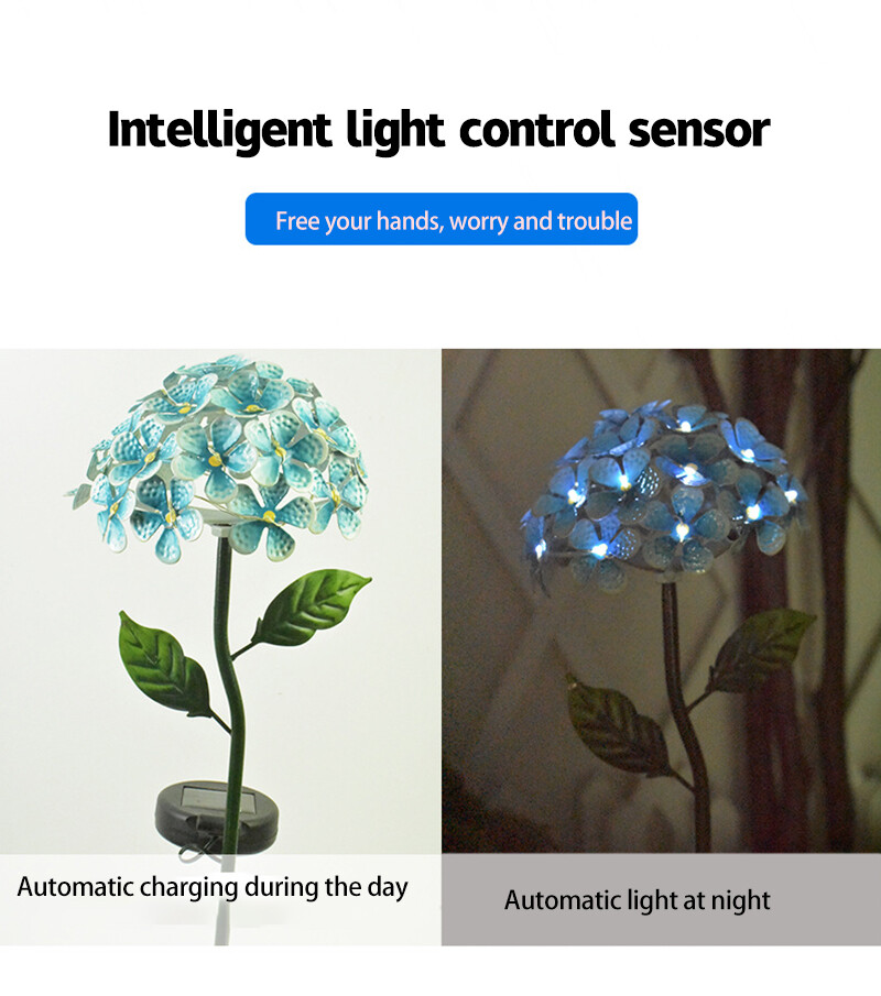 YONUO Đèn Led Năng Lượng Mặt Trời Đèn Led Sân Vườn Tấm Năng Lượng Mặt Trời Đèn Mô Phỏng Hoa Cẩm Tú Cầu Đèn Cắm Bãi Cỏ Đèn Sân Vườn Đèn Trang Trí Ngoài Trời Đèn Cảm Biến Điều Khiển Ánh Sáng Thông Minh