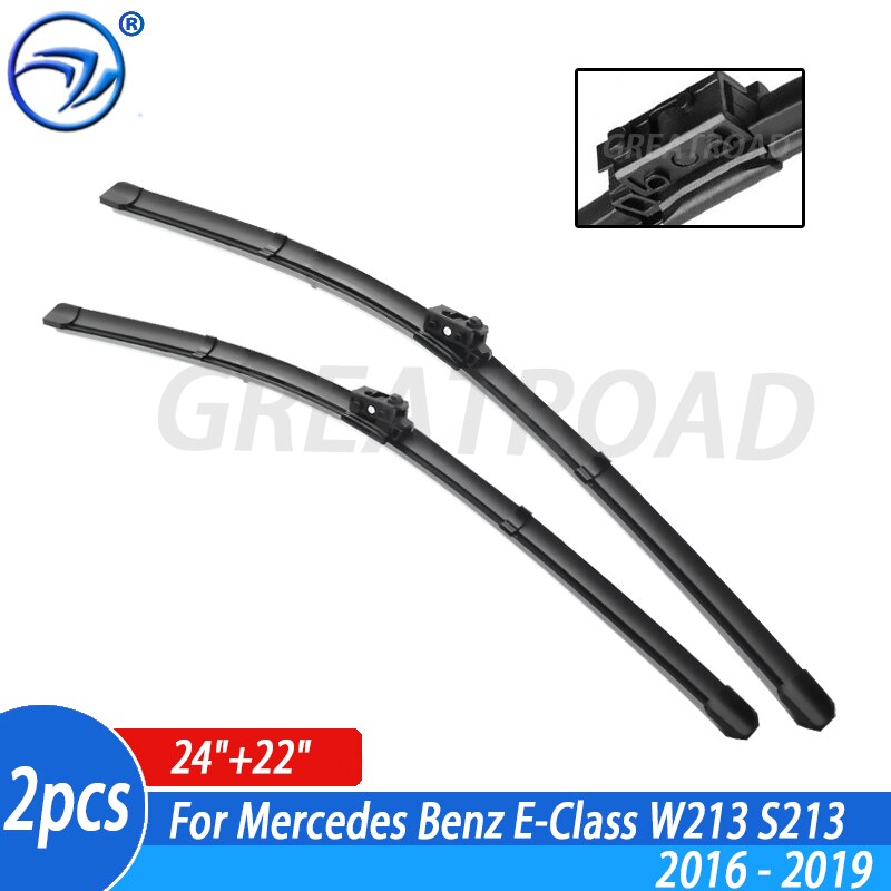 Wiper 4a front wiper blades for mercedes benz e-class w213 s213 2016 - 2019 windshield windscreen front window 24"+22"