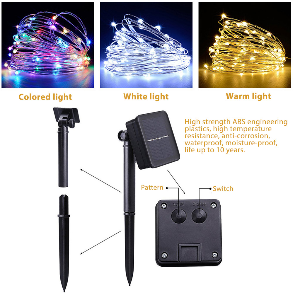 Solar String Fairy Lights 300 LED 32M Waterproof Outdoor Garland Solar ...