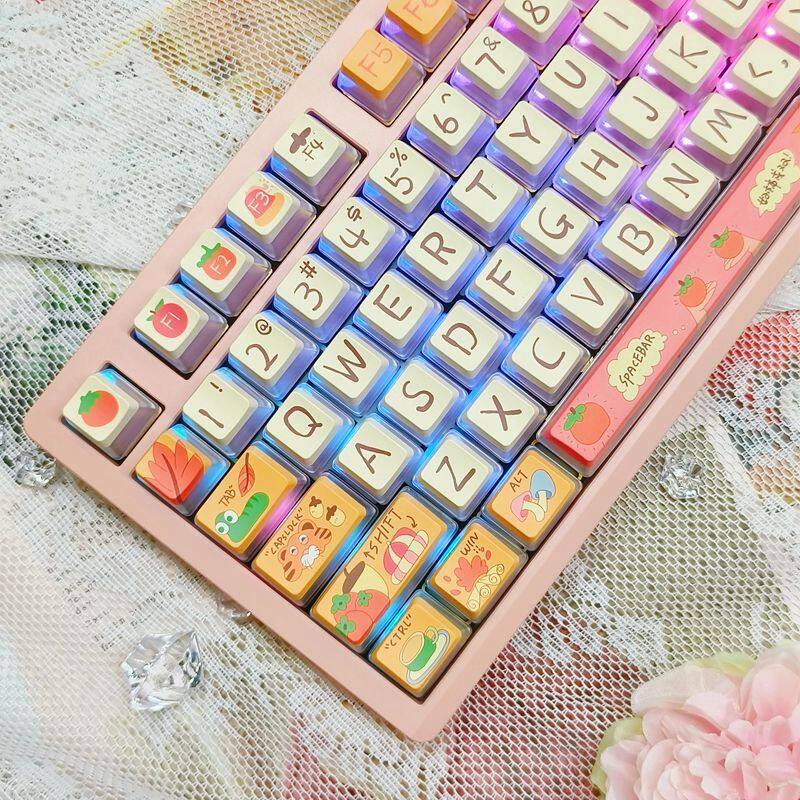 Childishness Keycap 138 Keys Four Sided Transparent Keycap OEM Profile PBT Double Shot For Cherry MX Switch Mechanical Keyboard KTT BOX TTC Switch