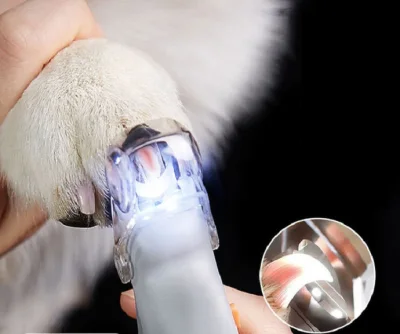Pet Dog Cat Nail Clippers With Led Light Nails Magnifier