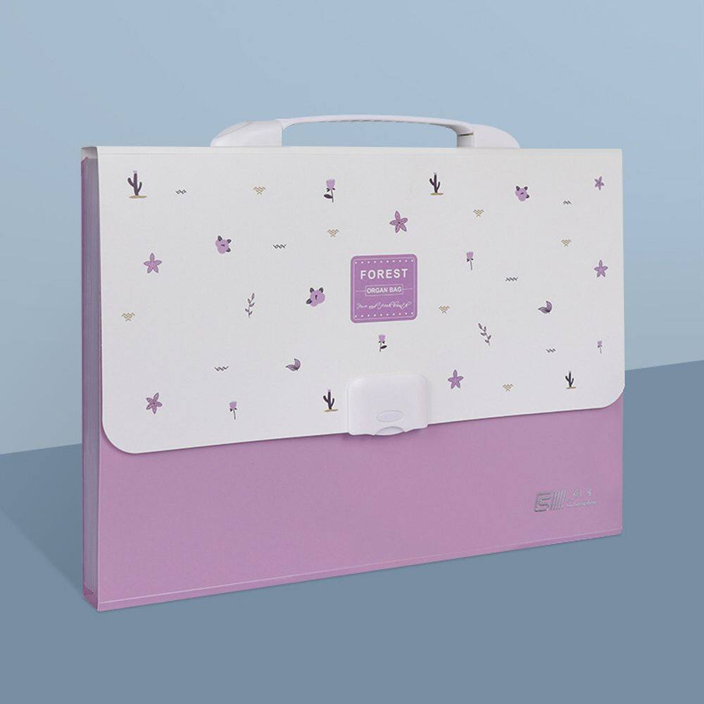MMLUCK School A4 Cute File Folder Filing Products Wallet Bill File Storage Bag Organ Box Bag Storage Bag Document Organizer Storage Pocket Handheld File Folder A4 File Storage Bag