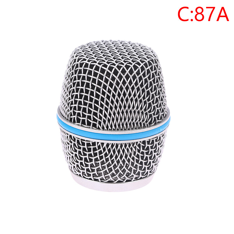 Lofty White Microphone Replacement Head Steel SM58 Mesh Handheld Microphone Grill Mesh Head