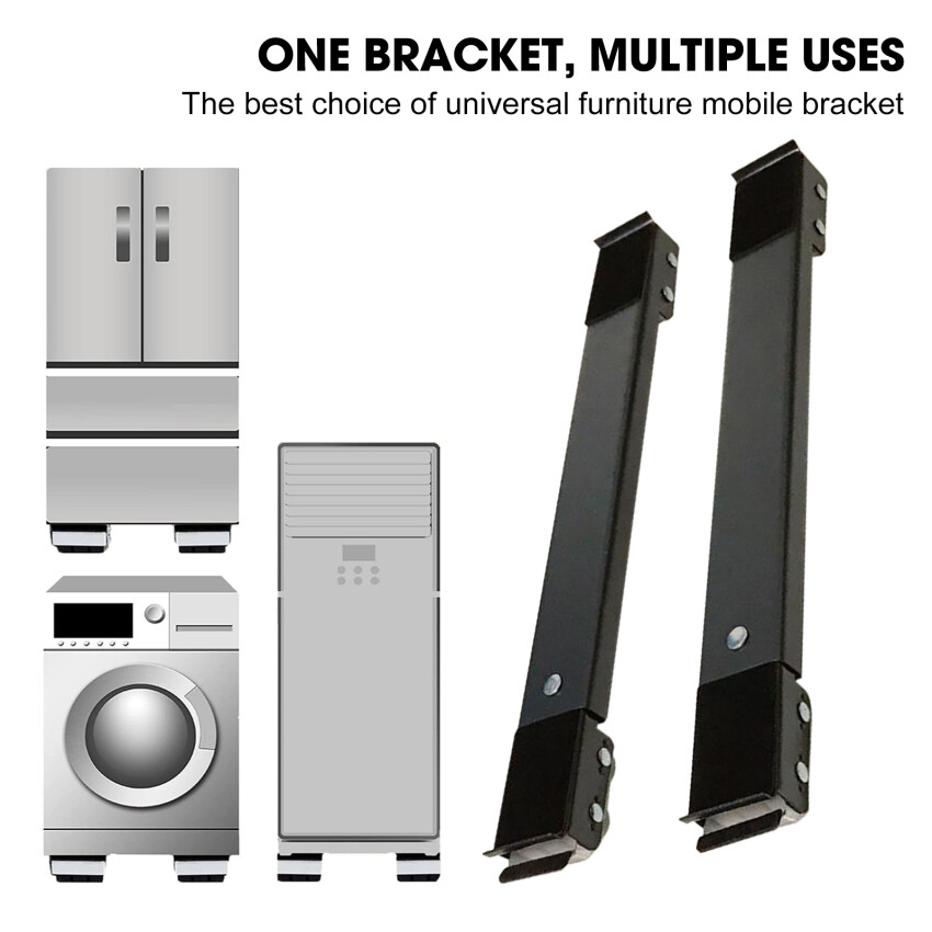 1 Pair Of Washing Machine Refrigerator Base Adjustable Movable Base Bracket