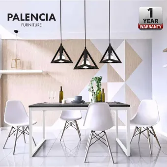 Palencia 120cm X 60cm Contemporary Dining Table With Eames Palencia 120cm X 60cm Contemporary